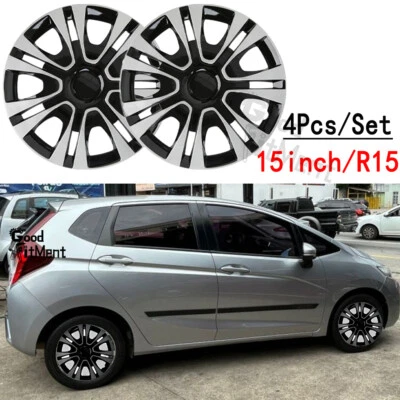 Cubiertas de rueda a presión de 15" 4 piezas para Honda Fit 2015 2016 2017 tapacubos R15 acero EE. UU. Foto 1 de 4