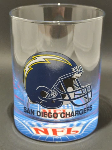 NFL San Diego Chargers On The Rocks Glass 4" NFL Logo Bottom Tumbler Cover