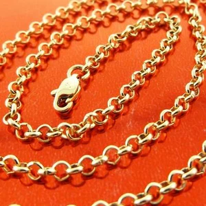 9ct 9k Yellow Gold Plated Baby - Adult Belcher Chain Necklace 3-7mm All sizes Uk - Picture 1 of 4