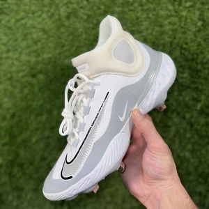 Nike Alpha Huarache Elite 4 Mid Baseball Cleats FD2744-102 Size 10 White Gray - Picture 1 of 7