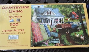 Suns Out Brand 300 Piece Tom Wood Art PUZZLE "Countryside Living"- New 18"x24" - Picture 1 of 4