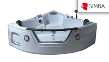 VASCA BAGNO IDROMASSAGGIO ANGOLARE 2 PERSONE NUOVA 135 X 135 CM CROMOTERAPIA