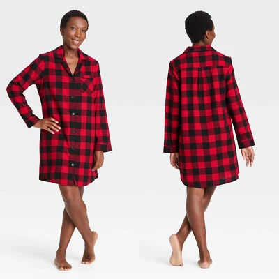 XS - Camisón pijama de franela a cuadros búfalo de vacaciones para mujer - Wondershop Foto 1 de 4