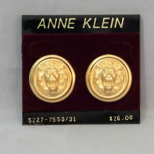 Gold Tone ANNE KLEIN Gold Tone Lion Earrings