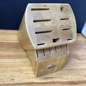 Bloque de cuchillo de cubiertos de madera Anolon usado SIN cuchillos incluidos buen estado - Imagen 1 de 6