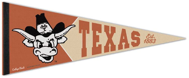 TEXAS LONGHORNS Retro Bull Logo Official NCAA Premium Felt Collector's PENNANT - Image 1 of 1