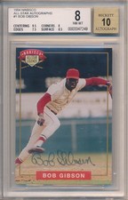 1994 Nabisco All Star Auto #1 Bob Gibson BGS 8