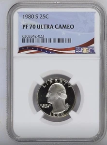 1980 S Washington Proof Quarter, Graded PF70 UC - Picture 1 of 2