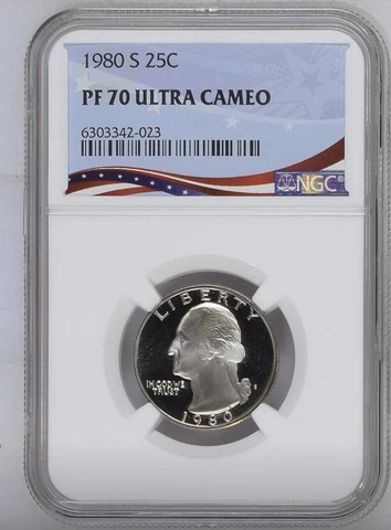 1980-S Washington Proof Quarter, Graded PF70 UC Cover