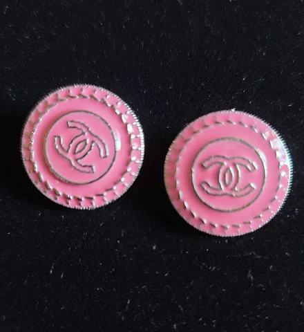 Dark Pink and Silver Chanel buttons %Authentic Cover