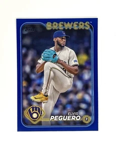2024 Topps Update Elvis Peguero Royal Blue #US17 Milwaukee Brewers (W) - Picture 1 of 2