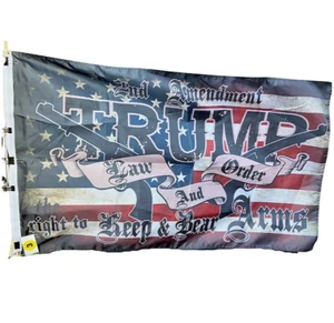 Ley y orden de bandera de 3'x5' El derecho a tener y portar armas 2da enmienda una cara - Imagen 1 de 4