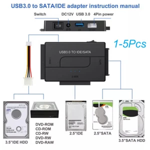 Zilkee Ultra Recovery Converter USB3.0 to SATA/IDE Hard-Drive Cable Disk Adapter - Picture 1 of 23