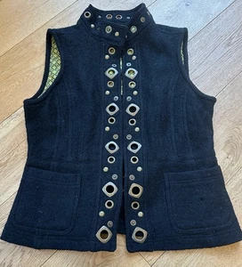 Chaleco Prosper & Devine Negro 100% Lana Talla M - Borde de Ojal Vintage, Ojales - Imagen 1 de 6