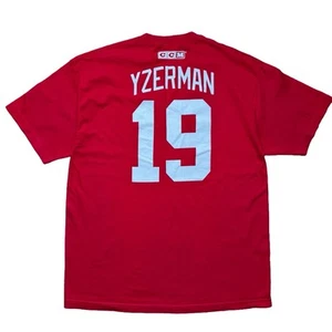 Camiseta de hockey CCM Detroit Red Wings Steve Yzerman talla XL roja - Imagen 1 de 8