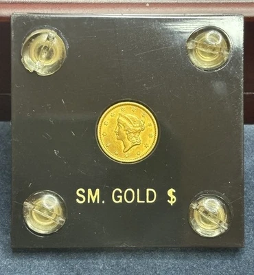 Gold 1849 Open Wreath 1$ – Rare First Type Mint State Gem In Capital Holder - Image 1 of 4