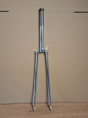 NOS Retro Road Bike Fork – 28" – Steel Chrome – 1" Threaded Steerer - Image 1 of 4