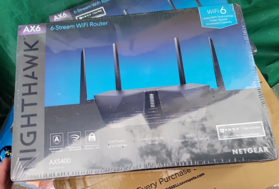 NETGEAR Nighthawk AX6 6 Stream AX5400 WiFi 6 Router RAX50 Dual Band Wireless New - Image 1 of 1