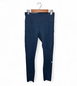 Lululemon Fast Free 7/8 Apretado II No Reflectante Nulux 25" Azul Marino Verdadero Talla 6 - Imagen 1 de 7