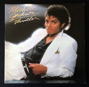 Michael Jackson Thriller 1st Pressing Misprint Error Cover Vinyl Record 1982 - Foto 1 di 6