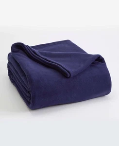 Vellux King Cozy Lightweight Microfleece Bed Blanket Navy Blue #C758 - Picture 1 of 7