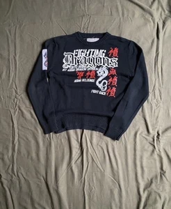 Vintage Y2K Fighting Dragons Knit Sweater XL – Asian Dragon Streetwear Pullover - Picture 1 of 3