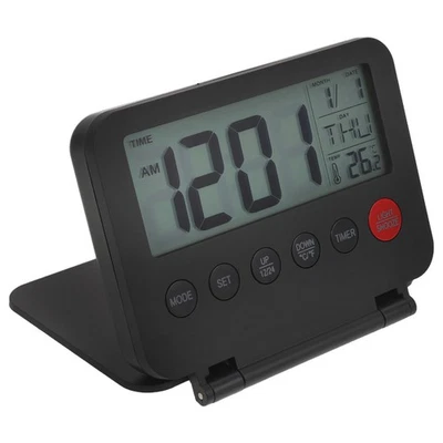 Small Folding Alarm Clock With Day/Month/Date/Indoor Temperature - Image 1 of 4