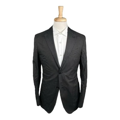 Etro Milano Black Brown Striped Unstructured Puts Silk Men’s Blazer Size 38R - Image 1 of 4