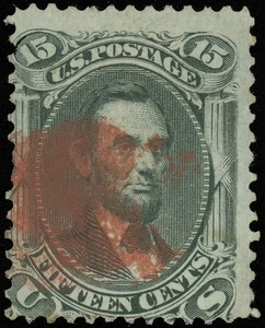 US Scott #98, Used W Red Cancel, Abe Lincoln, SCV $275.00 + Red Cancel Premium! - Picture 1 of 1