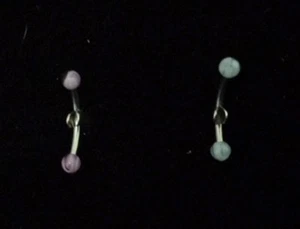 Barra de cejas curva acero inoxidable bola de mármol perno cuerpo piercing 16 mm B20 - Imagen 1 de 1
