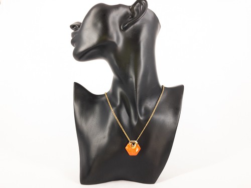 1978 Givenchy Collana Ciondolo Pietre Finte Oro Salmone Rosa