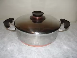 Vintage Presto 2 Handled 3 Qt. 9 Inch  Stainless Steel And Copper Clad... - Picture 1 of 12