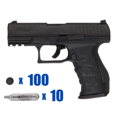 KIT PAQUETE PISTOLA PAINTBALL HOTEL T4E .43 CAL - WALTHER PPQ M2 LE - NEGRO Foto 1 de 3