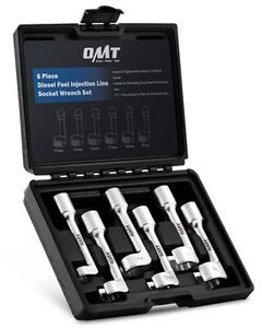 Orion Motor Tech 1/2 Dr Diesel Injector Line Socket Wrench Set, 6pc 12pt Diesel - Picture 1 of 8