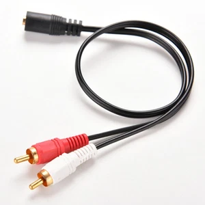 CAVO CONNETTORE JACK 3.5 MM FEMMINA 2 RCA MASCHIO CUFFIE CHITARRA MICROFONO - Foto 1 di 8
