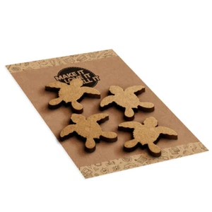 4 Pack - Turtle Wooden Embellishments for Crafting (45mm) - Picture 1 of 2