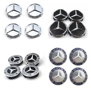 75mm Wheel Center Hub Caps Cover Logo Badge Emblem For Mercedes-Benz 4PCS/1SET