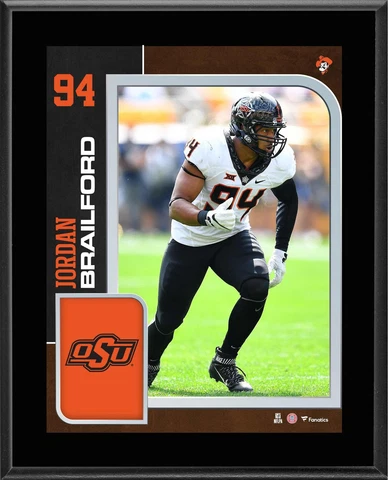 Jordan Brailford Oklahoma State Cowboys 10.5" x 13" Player Plaque Cover