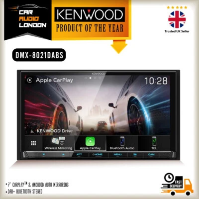 Pantalla táctil de 7" DAB+ estéreo para automóvil inalámbrico CarPlay Android Auto Kenwood DMX8021DABS Foto 1 de 4