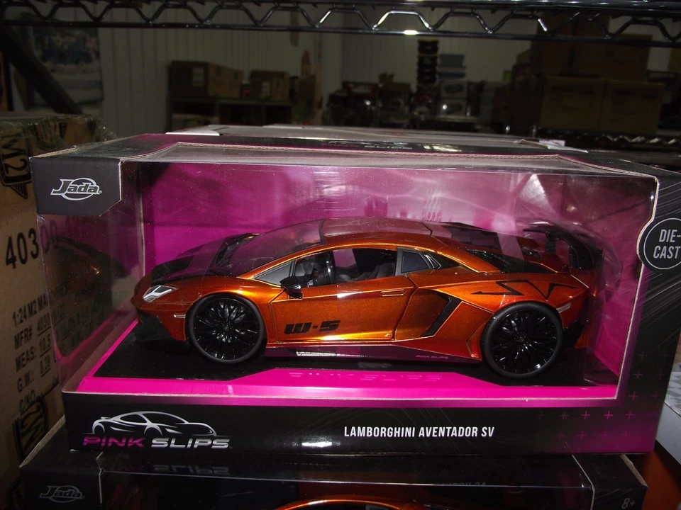 Jada 1/24 Rosa Slips Lamborghini Aventador SV Naranja Nuevo en Caja Foto 1 de 1