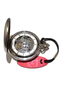 Reloj Bolsillo Charles Hubert Esqueleto Mecánico Automático Esfera Blanca Chaleco Cadena - Imagen 1 de 3