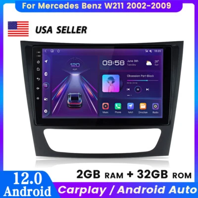 Radio estéreo para automóvil Android 12.0 Carplay para Mercedes Benz E-W211 2002-2009 CLS W219 Foto 1 de 4