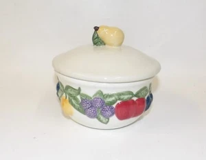 Lillian Vernon Embossed Colorful Fruit Lidded Dish - Picture 1 of 4