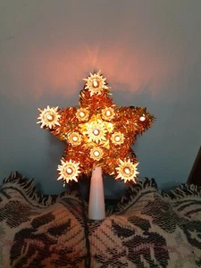 TAPA DE ÁRBOL DE NAVIDAD ILUMINADA CON ESTRELLA DORADA DE COLECCIÓN - Imagen 1 de 4