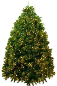 8FT Premier Pine Christmas Trees Pre-Lit with LED Warm White Steady Lights - Picture 1 of 8