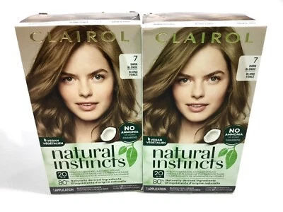 Tintura creme Clairol Natural Instincts cor de cabelo semi-permanente, 7 loiro escuro 2PK - Imagem 1 de 4