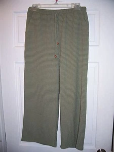 JM Collection Women's Size 8 M Cropped Pants Elastic Waist Green Checked 24L NWT - Picture 1 of 2