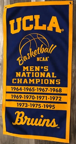 UCLA Bruins Basketball John Wooden NCAA National Championship Banner Cover