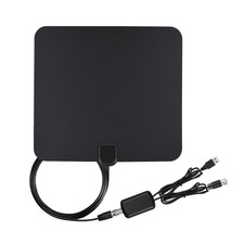 Indoor Thin Flat HDTV TV Antenna 50 Miles Range 1080P + USB Powered Amplifer