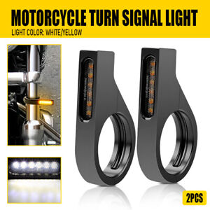2PCS Motorcycle Smoke LED Turn Signals Blinker Light For Yamaha Honda Kawasaki A